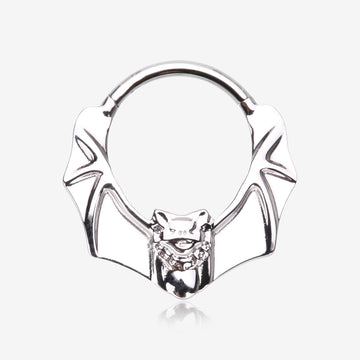 Flying Night Bat Steel Clicker Hoop Ring